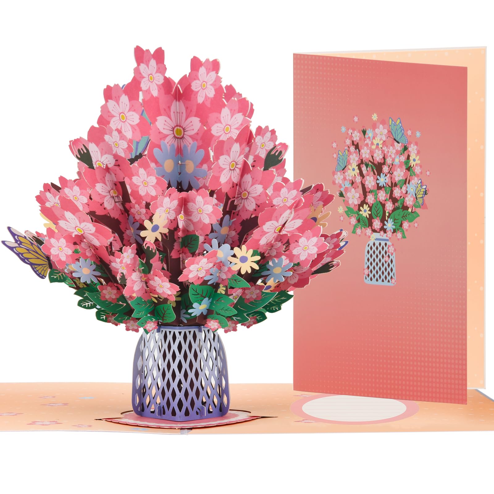 MOWETOO Happy Birthday Geburtstagskarte Herausnehmbare 3D-Pop-up-Blume – Grußkarte als Geschenk für Frauen, Ehefrauen, Mütter, Töchter, Schwestern, Freundinnen jeden Alters – 30 cm
