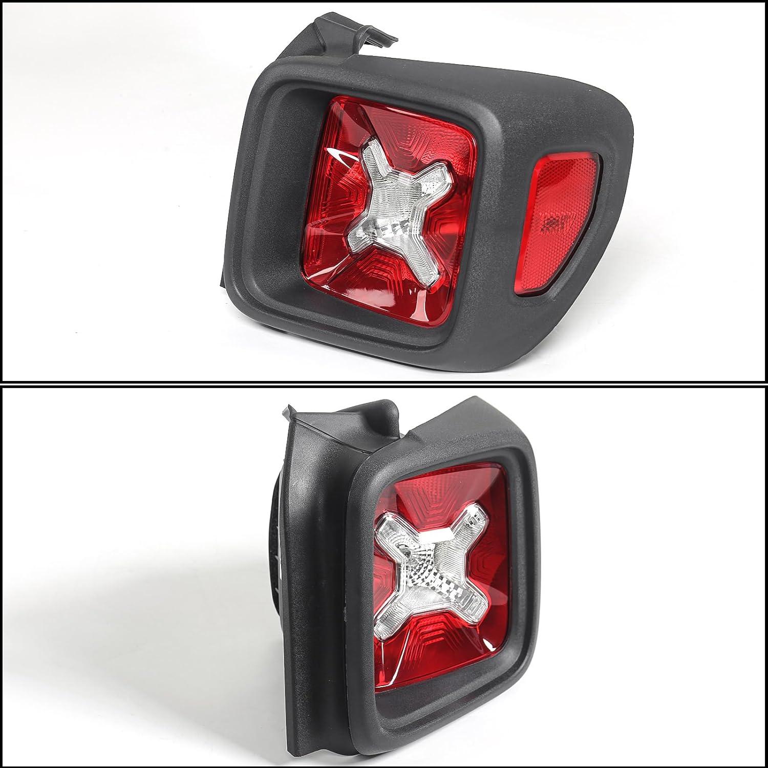 FIONE Tail Light Assembly Compatible with Jeep Renegade 2015-2022 Black Bezel Taillight Rear Lamp Right Passenger Side RH