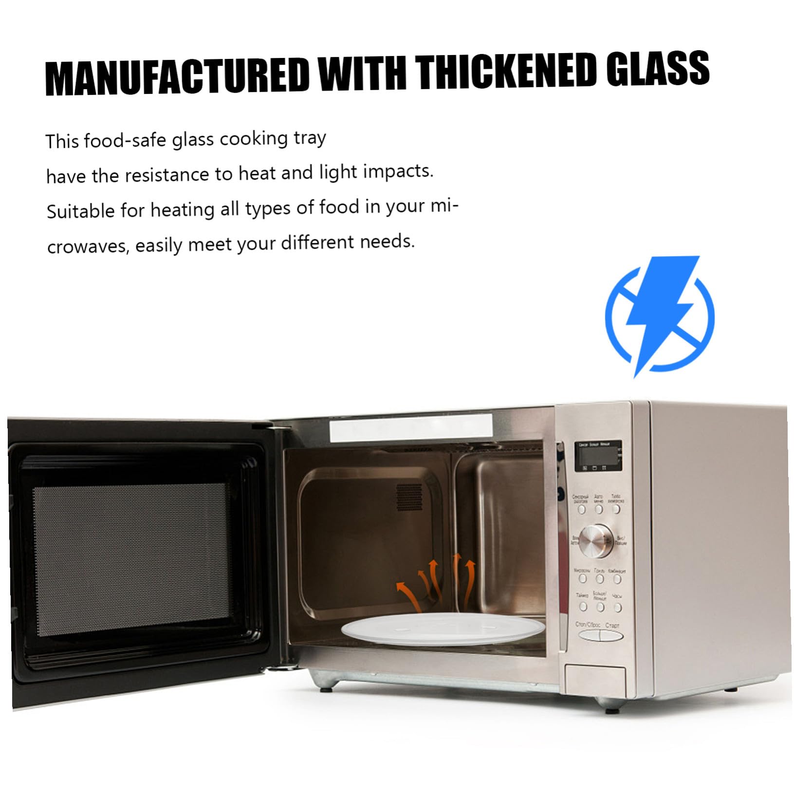 Hemobllo Plato Giratorio de Vidrio para Microondas y Horno Resistente y Duradero Compatible con Múltiples Modelos Fácil de Instalar y Seguro para Calentar Alimentos