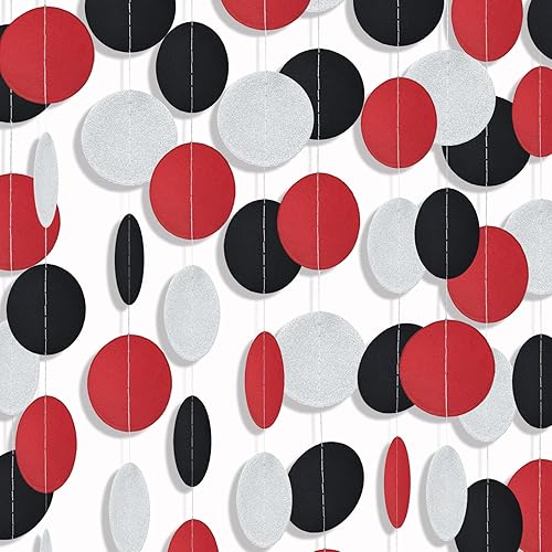 Miniatura 22 de MerryNine Guirnalda de papel de 5 unidades, guirnalda de papel con purpurina de 65 pies, decoración para colgar, pancarta para baby shower, blanco