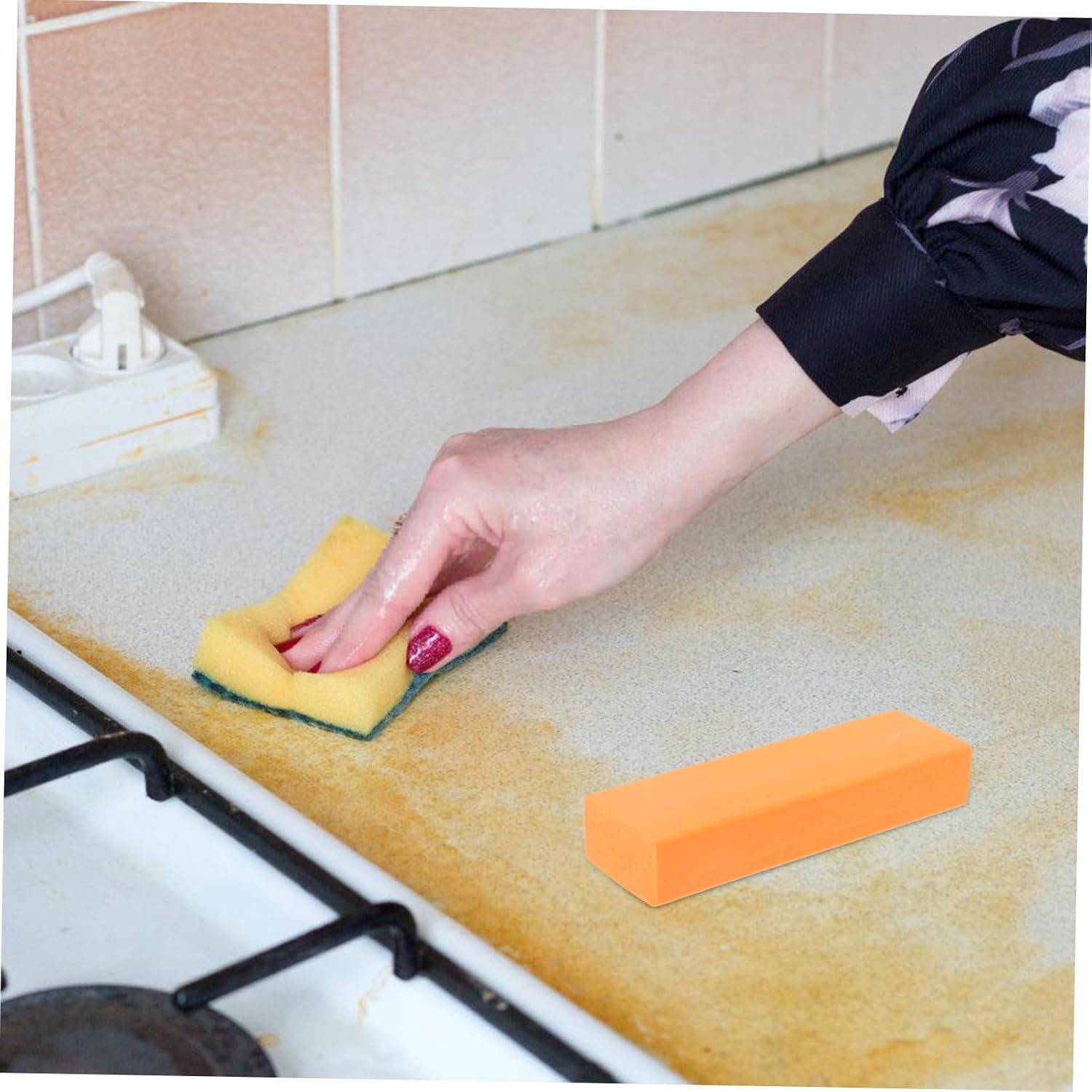 Alipis Stainless Steel Limescale Eraser Kitchen Bathroom Rust Scrubber Rubber Tool for Oily Sinks Cast Cookware