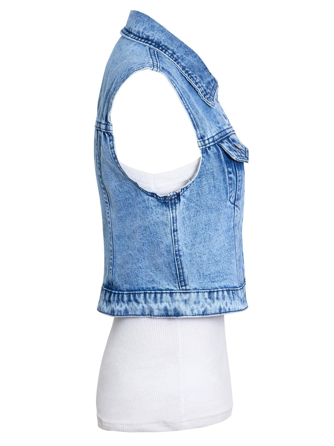SS7 Damen Ärmellose Jeansweste