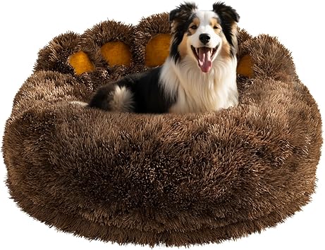 Cute Dog Bed Medium Large Size Dogs Beds Couch Pet Bed with Washable Removable Cover Egg Crate Foam Waterproof Orthopedic Dog Beds Khaki, XL