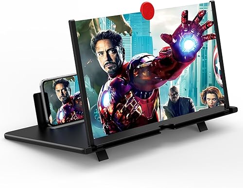 Lupa de pantalla de 18 pulgadas para teléfono celular, proyector de aumento 3D, ampliador de pantalla para películas, videos y juegos, soporte