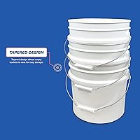 Vista 6 de ePackageSupply, Cubo de plástico de 3.5 galones solo (tapa no incluida), resistente para almacenamiento de alimentos, sin BPA, cubo multiusos de 90