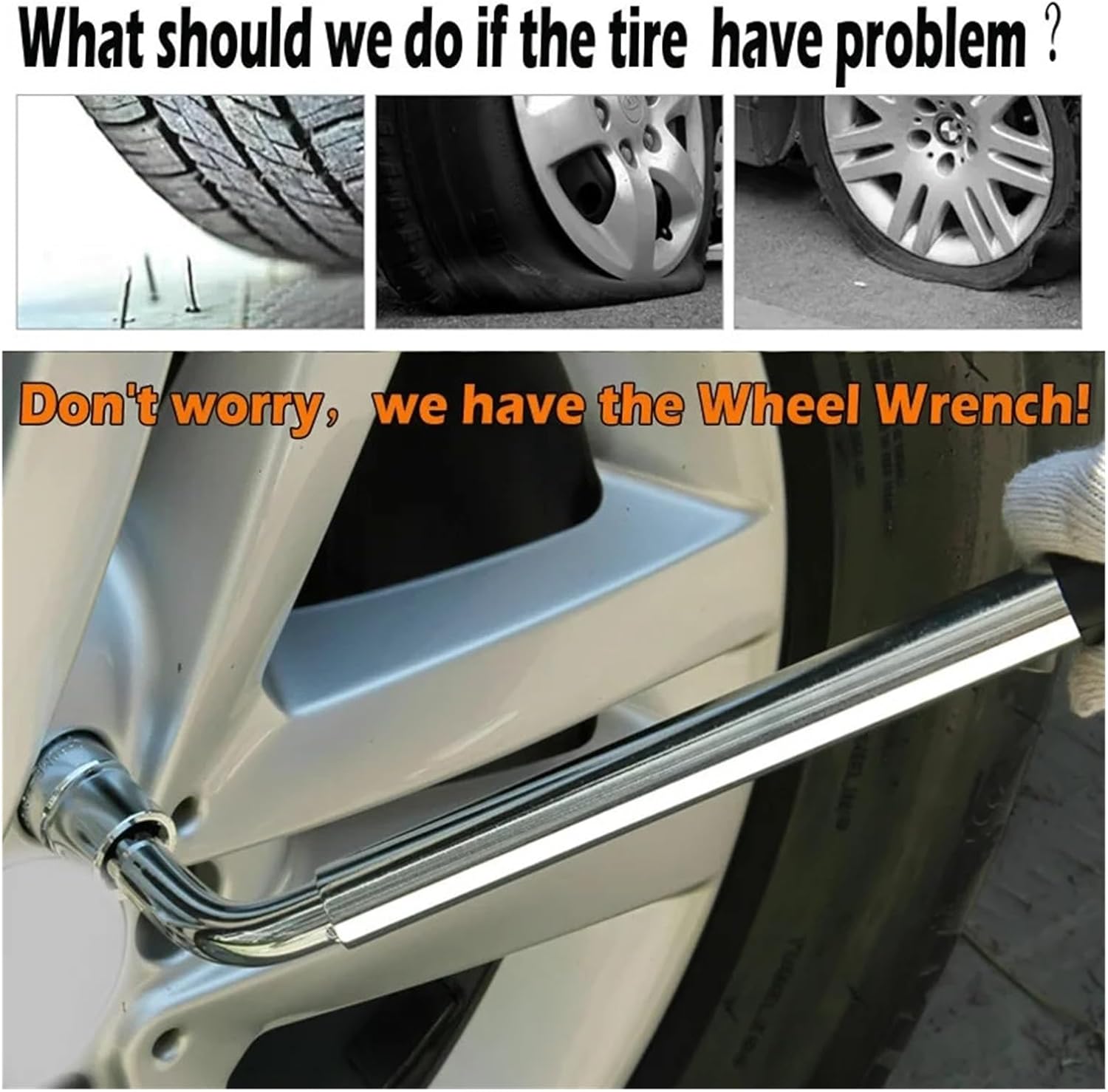 Extendable Telescoping Lug Nut Wrench Chrome Vanadium Socket For Car Van Tire Repair Tool