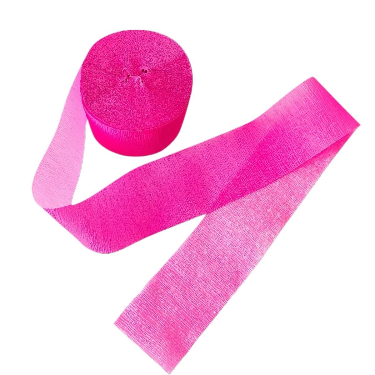 Rolka papieru krepowanego, Rolki papieru krepowego, opakowanie 8 szt., 4,5 cm x 25 m, wielokolorowe, do majsterkowania i dekoracji(Fluorescence Pink)