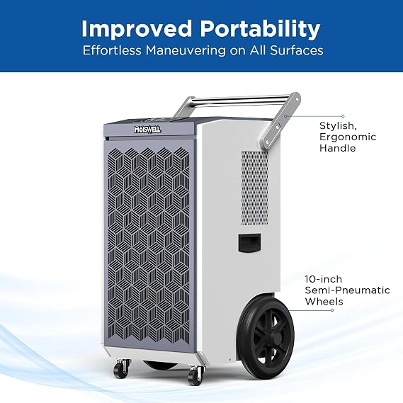 260 Pints Commercial Dehumidifier with Pump for Basements | Heavy Duty Commercial Grade Dehumidifiers for Large Spaces, Warehouse, Industrial Water Damage Restoration, Auto Defrost