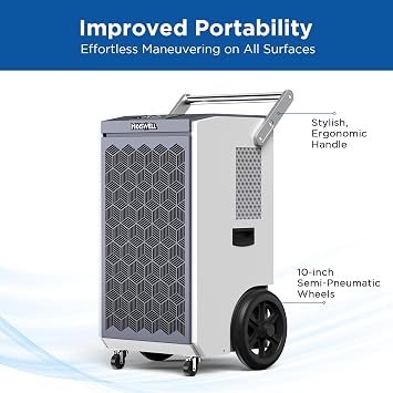 260 Pints Commercial Dehumidifier with Pump for Basements | Heavy Duty Commercial Grade Dehumidifiers for Large Spaces, Warehouse, Industrial Water Damage Restoration, Auto Defrost
