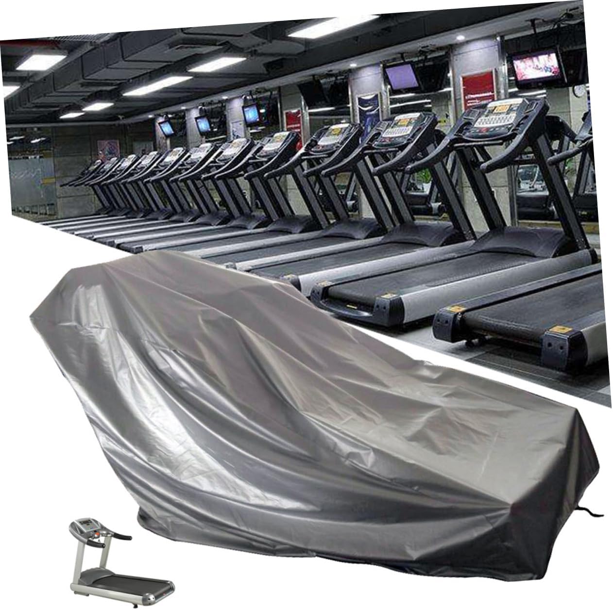 BESPORTBLE Running Machine Cover Treadmill Rain Cover Home Outdoor Oxford Fabric Grey 200x95x150cm