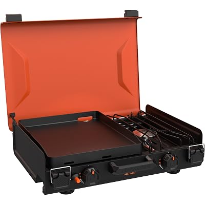 Blackstone 2364 12" x 14" Camping Griddle with Side Burner | Side Burner, Latches, Leveling Feet, Portable