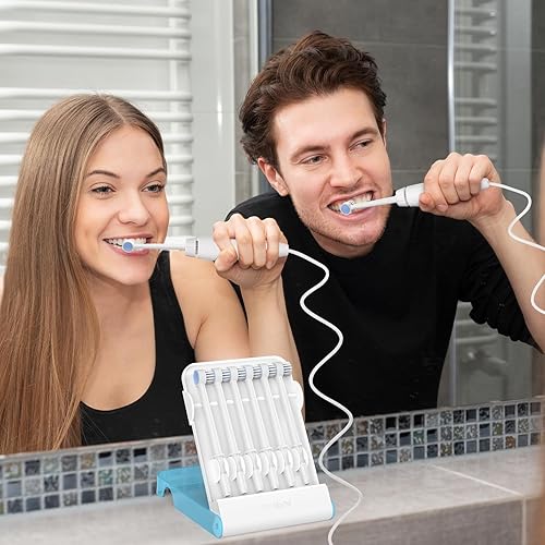 Miniatura 7 de Puntas de repuesto para irrigador dental Waterpik (6 puntas de cabezal de cepillo y estuche de almacenamiento)