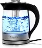 MegaChef 1.8Lt. Glass Body and Stainless Steel Electric Tea Kettle with Tea Infuser