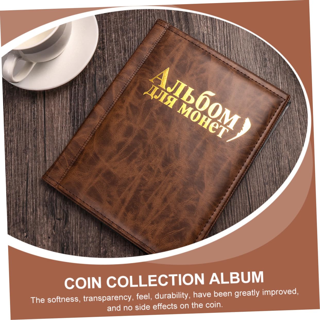 Artibetter 2pezzi Album Collezione Monete in Pelle Pu Bordi e Angoli Arrotondati Confezione Spessa Morbida Sensazione al e Durata Migliorate Adatto per Monete Commemorative e Piccoli Oggetti