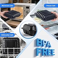 Vista 4 de YANGRUI Recipientes Desechables de 7.8" 30 oz Paquete de 65 - Envuelto en Plástico Retráctil Contenedor de Alimentos de Plástico PP Relleno