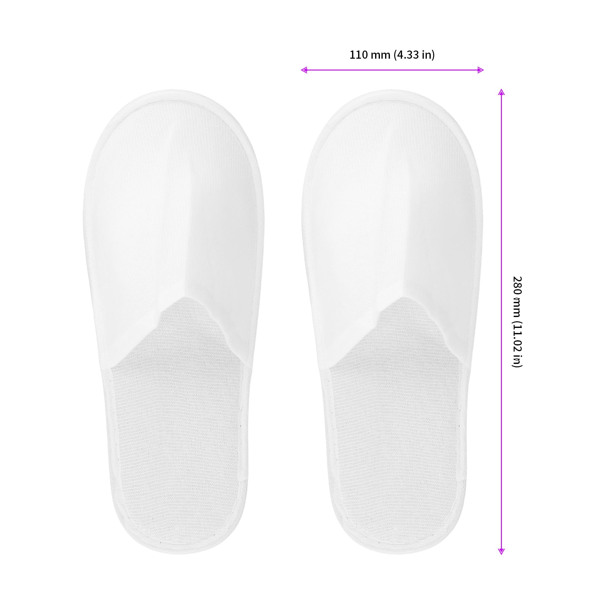 Juego de 50 pares de zapatillas desechables para hotel, zapatillas desechables de hotel, zapatillas desechables con dedos cerrados para hotel, spa, hogar, unisex, para hombre y mujer