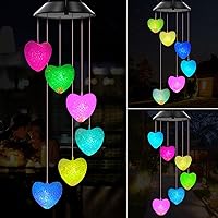 Vista 13 de Campanillas de viento solares para exteriores, luces que cambian de color, regalo para mujeres, mamá, abuela, hermana, los mejores regalos