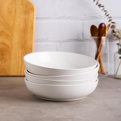 Miniatura 7 de AmorArc Juego de 6 cuencos de cerámica para pasta de 8.5 pulgadas, cuencos grandes de 32 onzas para cocina, cuencos anchos para pasta, ensalada,