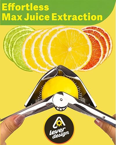 Miniatura 4 de Exprimidor de limón de 2 piezas, exprimidor de limón de acero inoxidable, exprimidor de mano plegable, exprimidor manual de cítricos, limones