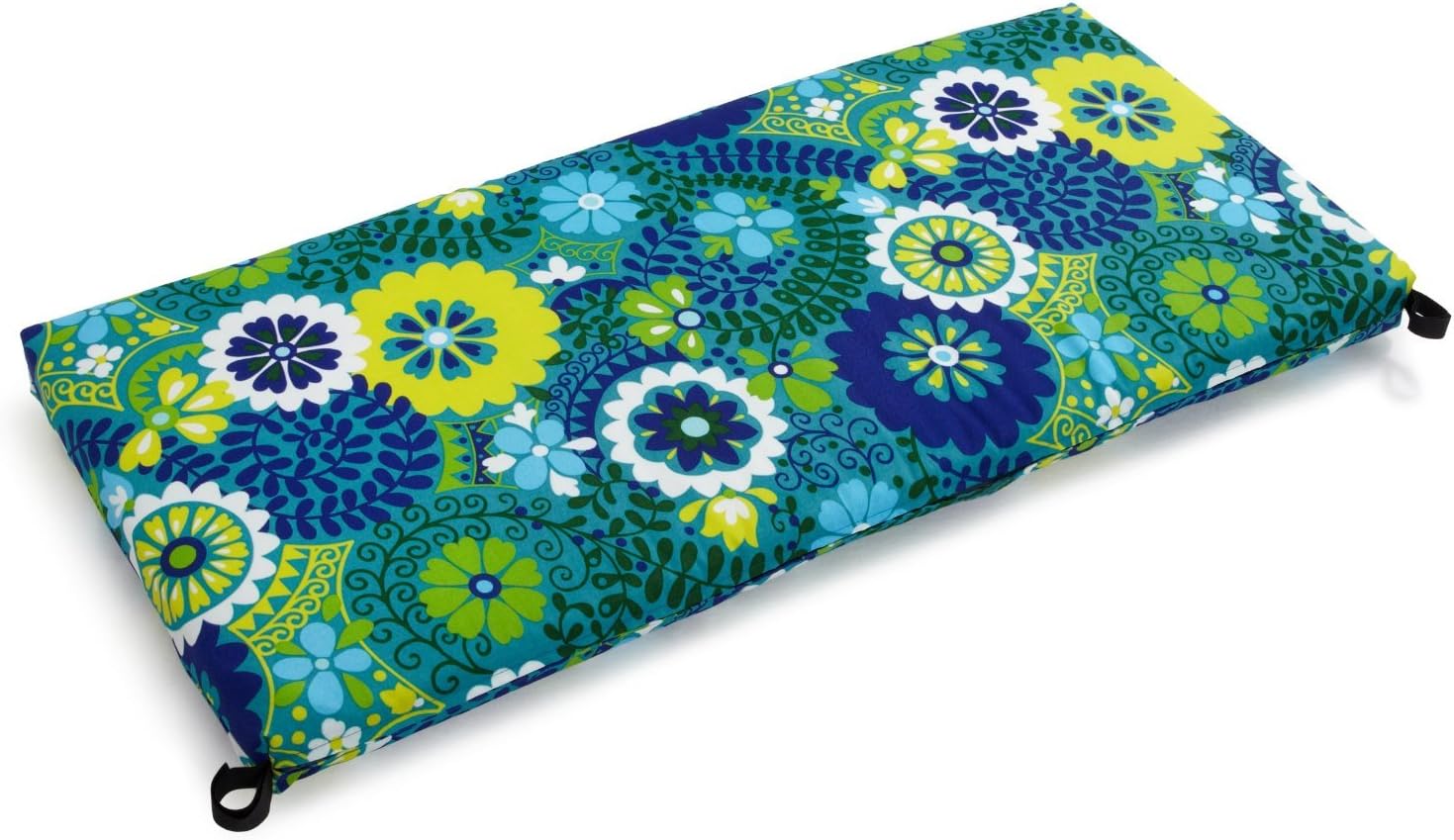 Blazing Needles Outdoor Spun Poly 19-Inch by 42-Inch by 3-1/2-Inch Bench Cushion, Luxury Azure