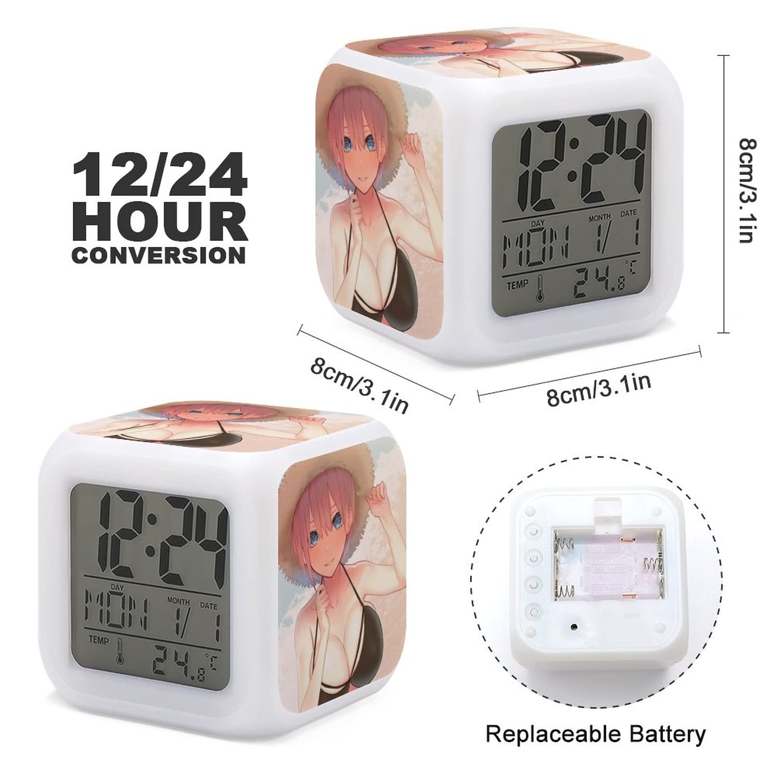 Amazon.co.jp: 五等分の花嫁 中野一花 目覚まし時計 LEDデジタル時計