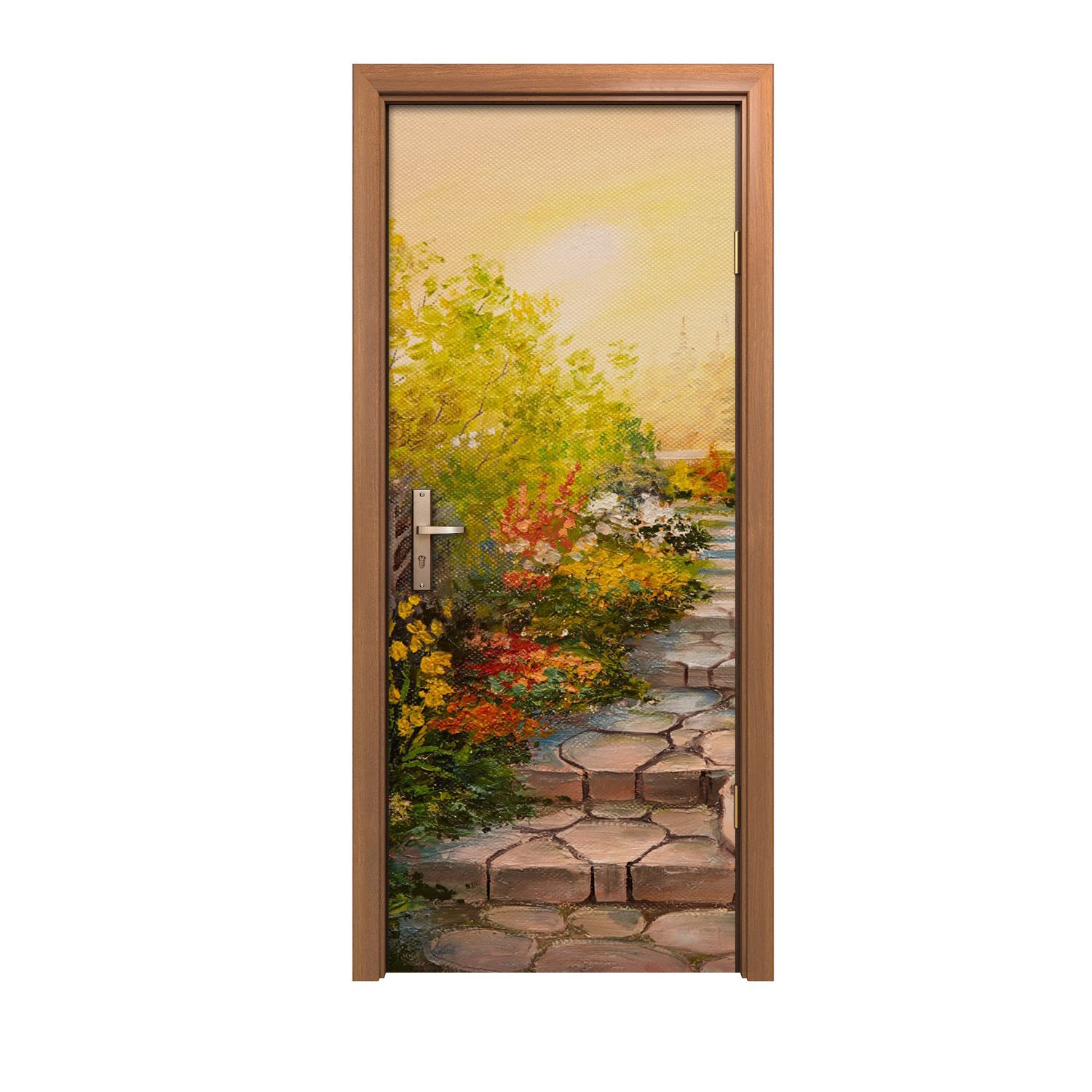 Autocollant de porte fleurs arbre sauvage pour illuminer votre salon