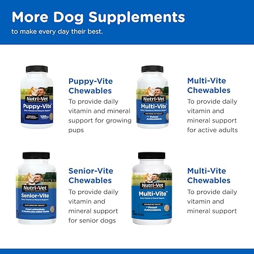 Miniatura 6 de Nutri-Vet Adult-Vite Plus - Masticables suaves para perros, formulados con vitaminas y minerales, apoya la salud diaria, 70 unidades, 6 onzas