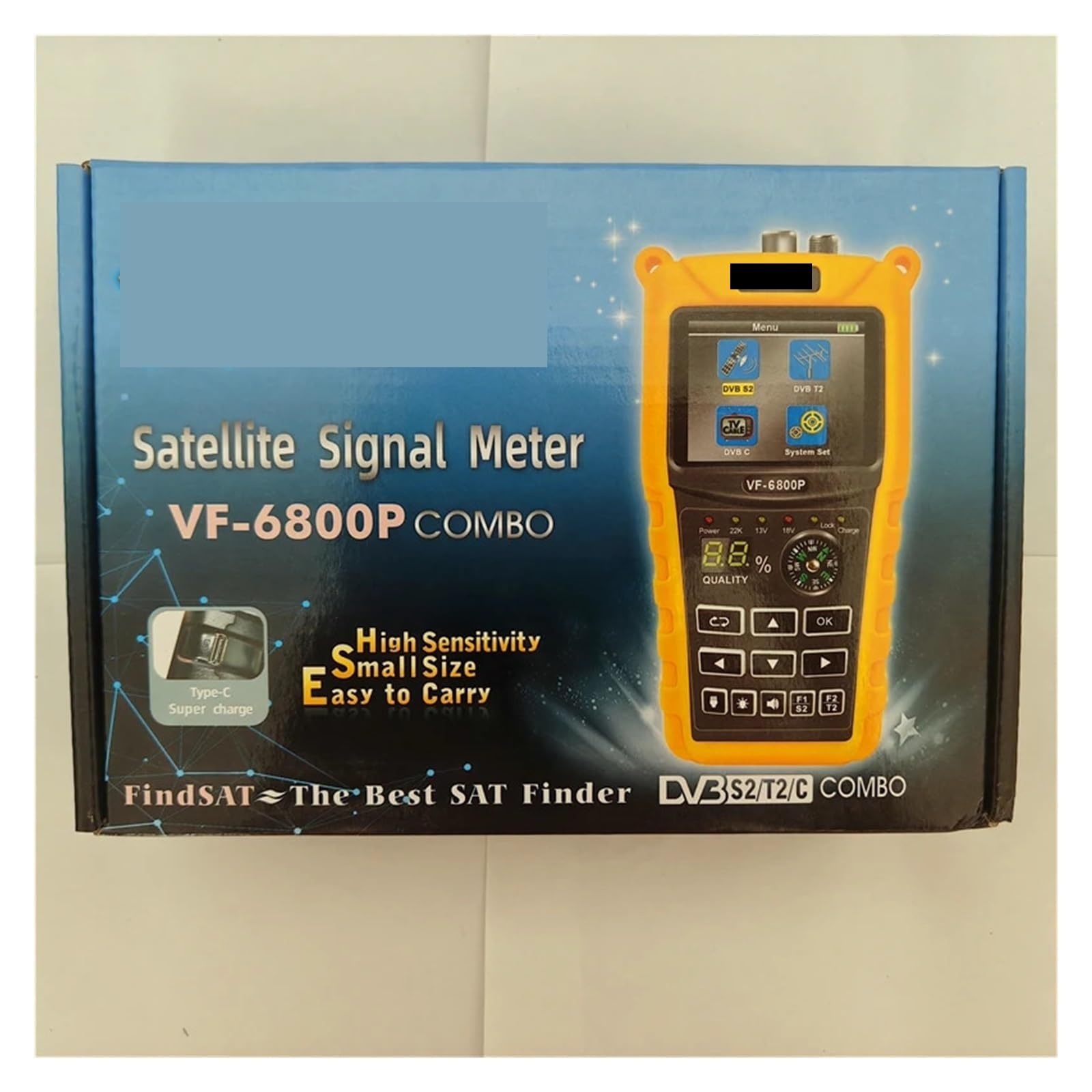 Puntatore Satellitare, Rilevatore di TV satellitare DVB-T2 DVB-S2 DVB-C MPEG4 Misuratore sat digitale LCD HD da 2,4 pollici for sintonizzatore Batteria 2000 mAh