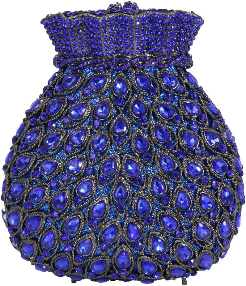 Money Pouch Shape Crystal Evening Clutch for Women Dazzling Rhinestone Purse Full Diamond Handbag for Banquet Party