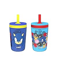 Vista 32 de Zak Designs - Juego de vasos Disney Kelso de 15 onzas (Ratón Minnie) con tapa atornillada a prueba de fugas y popote, hecho de plástico duradero