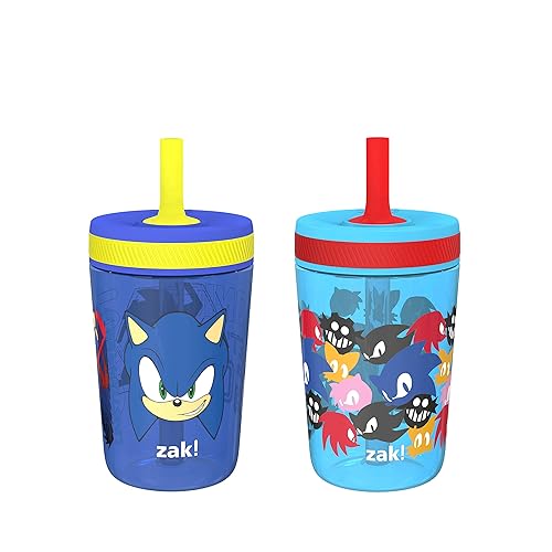 Miniatura 118 de Zak Designs - Juego de vasos Baby Shark Kelso de 15 onzas, sin BPA, tapa de rosca con popote hecha de plástico duradero y silicona, paquete perfecto