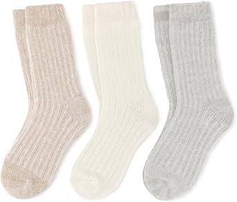 RockDove Womens Cozy Knit Crew Socks, Plush Feel, Machine Washable | Soft Cotton Blend, Warm Yet Breathable, Stretch-to-Fit Comfort, Smooth Toe Seam, Gift-Ready