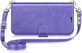 OCASE for iPhone 16 Wallet Case, PU Leather Crossbody Phone Case with Removable Shoulder Strap, Kickstand, RFID Blocking Card Slots, Flip Folio Phone Cover 6.1 Inch 2024, Purple