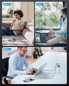 150W USB C Charger, 3-Port USB C Plug Fast Charger, GaN III Compact Wall Charger, 100W Laptop Charger for MacBook Pro/Air, Dell, iPad, iPhone 16 Pro/15, Galaxy S24, Pixel 9, Steam Deck,etc