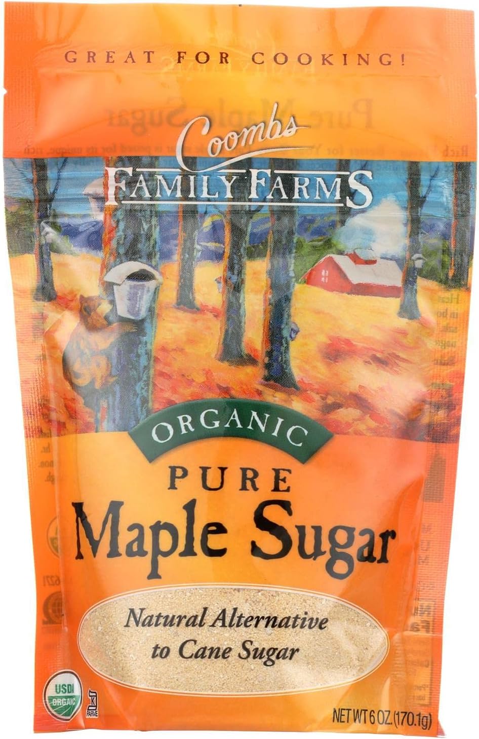 Coombs Organic Maple Sugar, 6 Ounce Bags -- 6 per case.