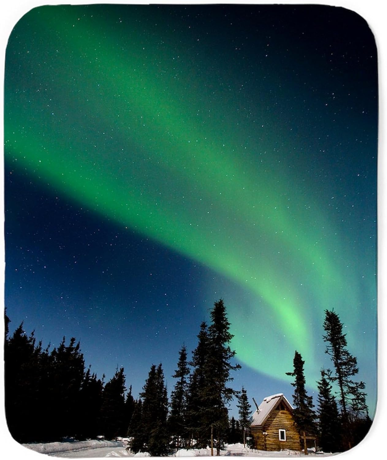 CafePress Aurora Borealis in Alaska Sherpa Fleece Throw Blan Sherpa Fleece Throw Blanket 60" L x 50" W