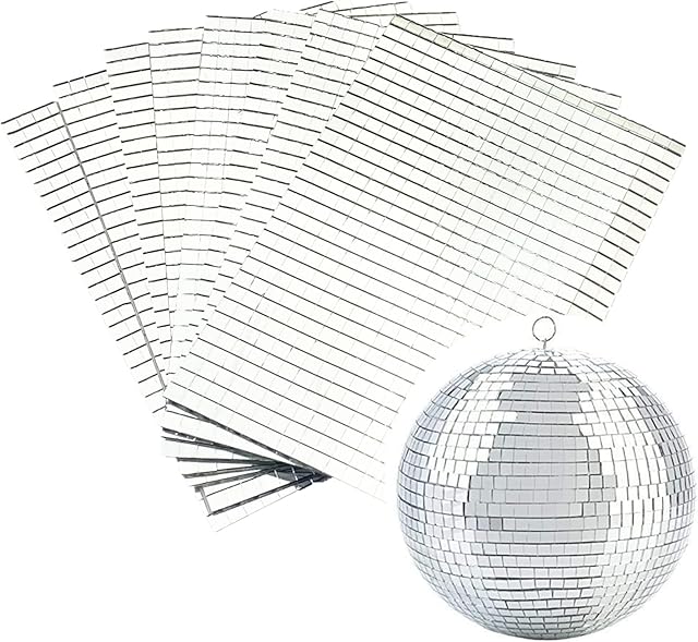 WDragon Real Glass Silver Mirrors Mosaic Tiles Sticker for Craft Square Glass Tiles Self Adhesive Glass Sheet 900pcs,10mm by 10mm