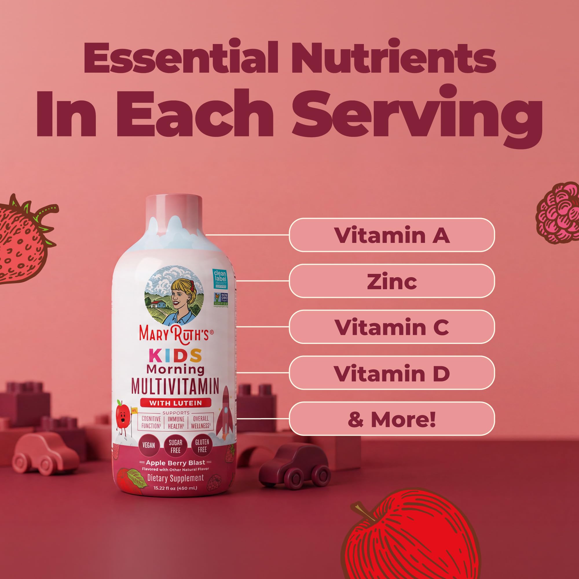 MARYRUTH'S Kids Liquid Morning Multivitamin for Kids, Sugar Free, 15.22oz — Amazon image 5