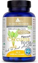 Vegan Curcuma Piperin Forte Capsules by Dr. Michalzik + 555 mg Curcumin Extract + 527.25 mg Curcuminoids + 10 mg Piper Nigrum Extract (95 % Piperin) per Capsule + Not Synthetic Pure and Natural with SAFE C14 Isotope Analysis Free of Additives 90 Capsules