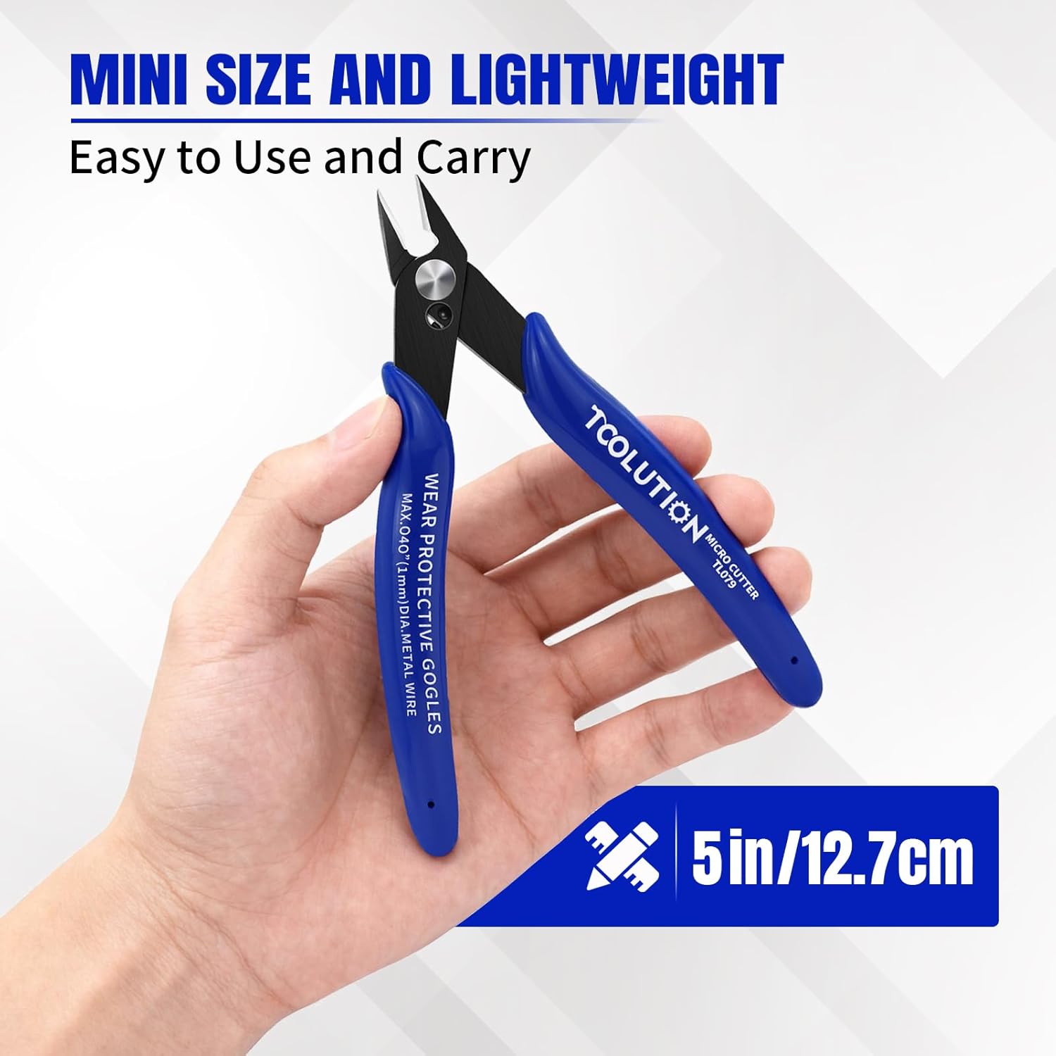 Micro Flush Cutters - 5 Pack Small Wire Cutter Snips Flush Cut Pliers Nippers - Side Cutter Diagonal Cutting Pliers for Zip Ties Craft Electronic - Sprue Cutters for Plastic Model