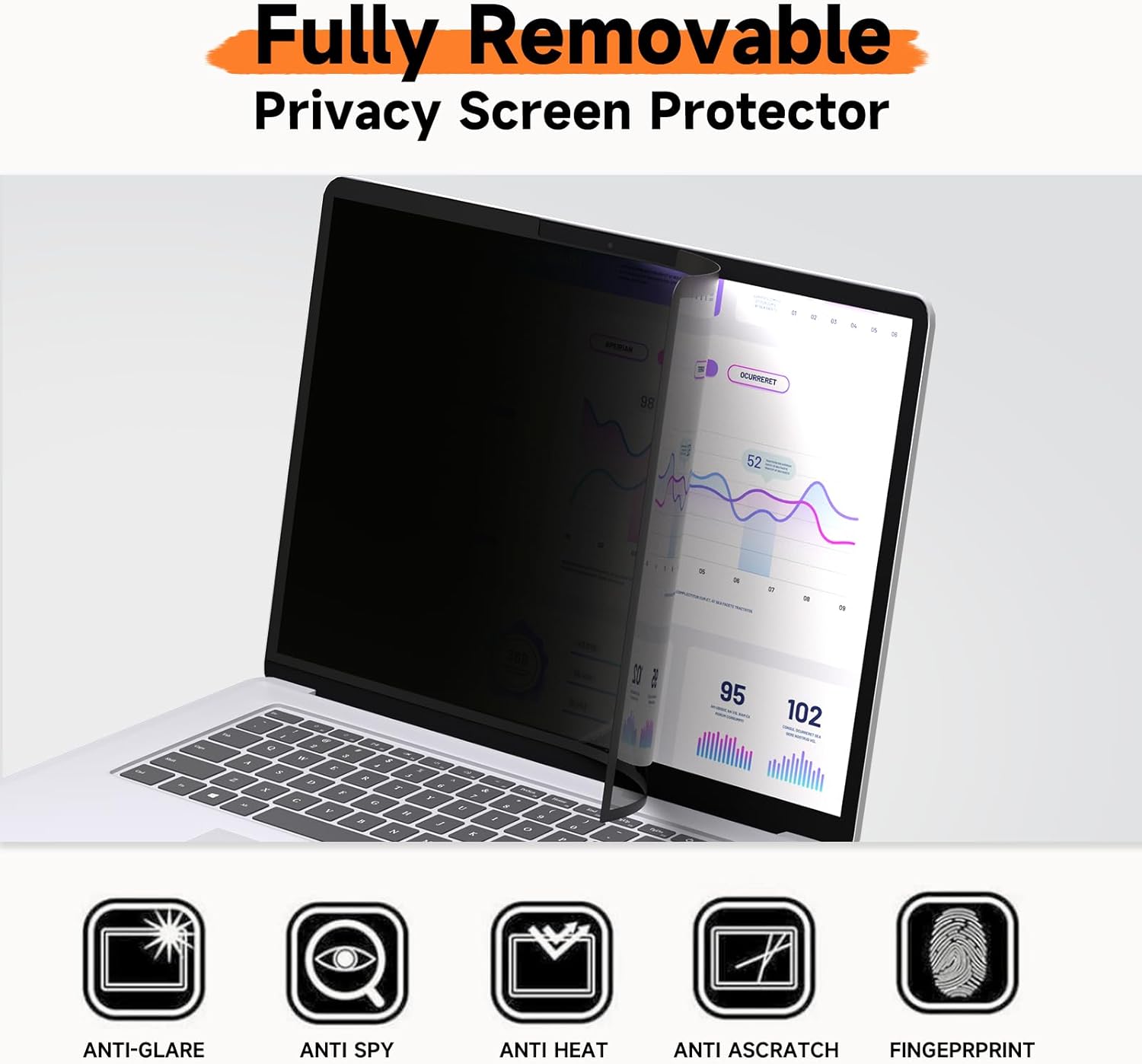 Mamol Upgrade Privacy Screen for Microsoft Surface Laptop 1/2/3/4/5 th Gen 13.5 inch, Fully Removable Anti Spy Glare Blue Light Filter, Surface Laptop Privacy Screen Protector 13.5 in Surface Laptop 1/2/3/4/5th 13.5in image 9 of 9 B0CSVRPXR6