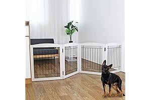 Freestanding Outside Fence Gate - Extra Wide Wooden Dog Gate: Your Canine...