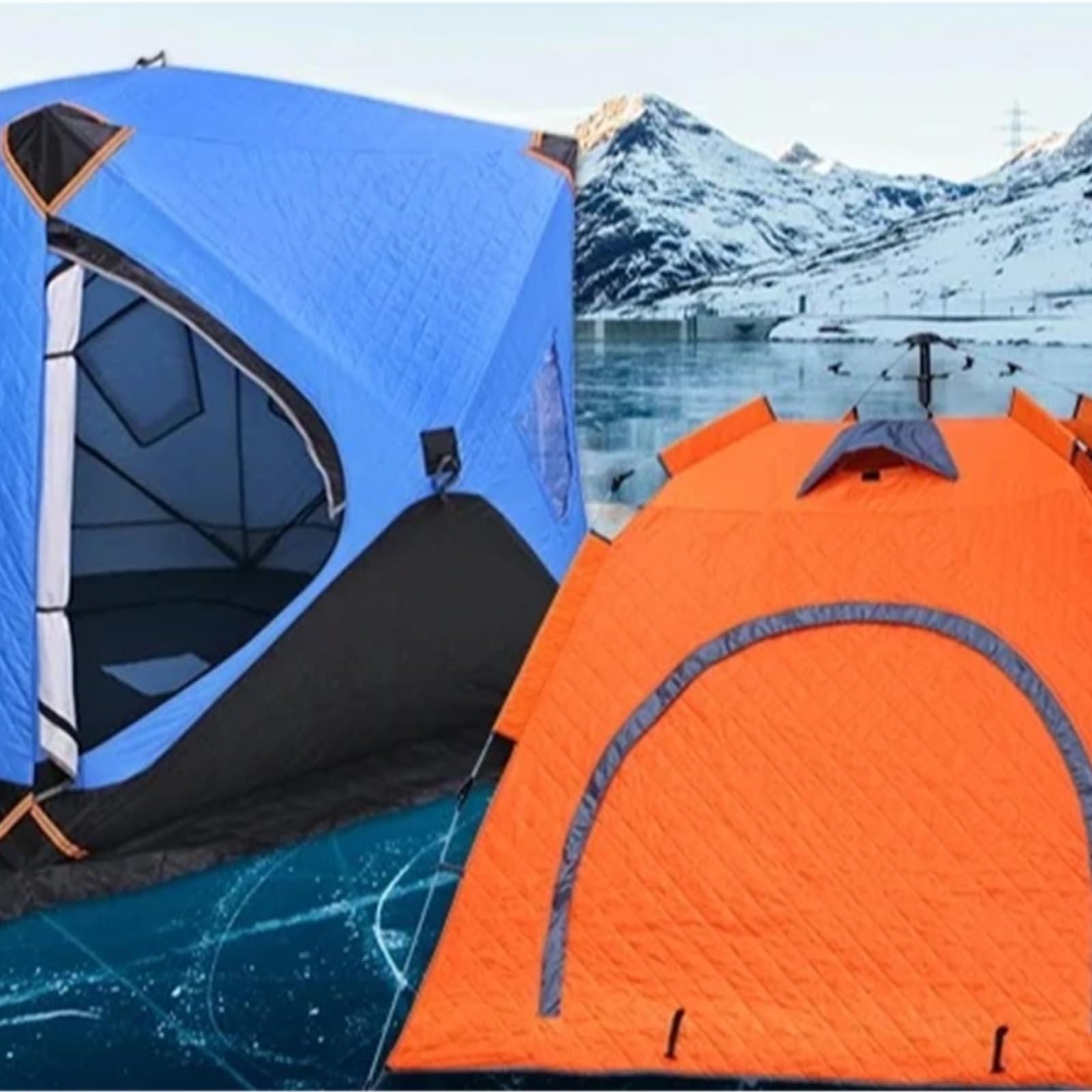 Campingzelt Wintercamping-Zelt mit Heizung for 2-3 Personen, geeignet for längere Angelsessions, Karpfenangeln, Bivvy und Eisangeln