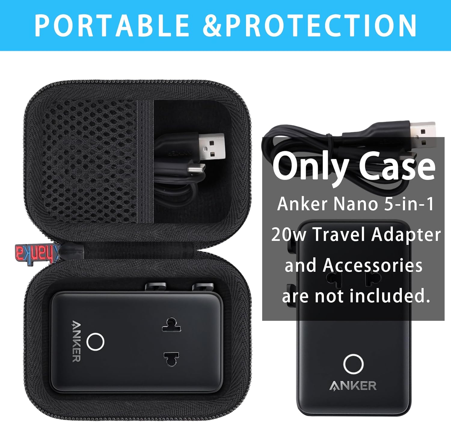 Hard Case for Anker Prime Power Bank 27650mAh 250W + Anker Nano Travel Adapter 5 in 1