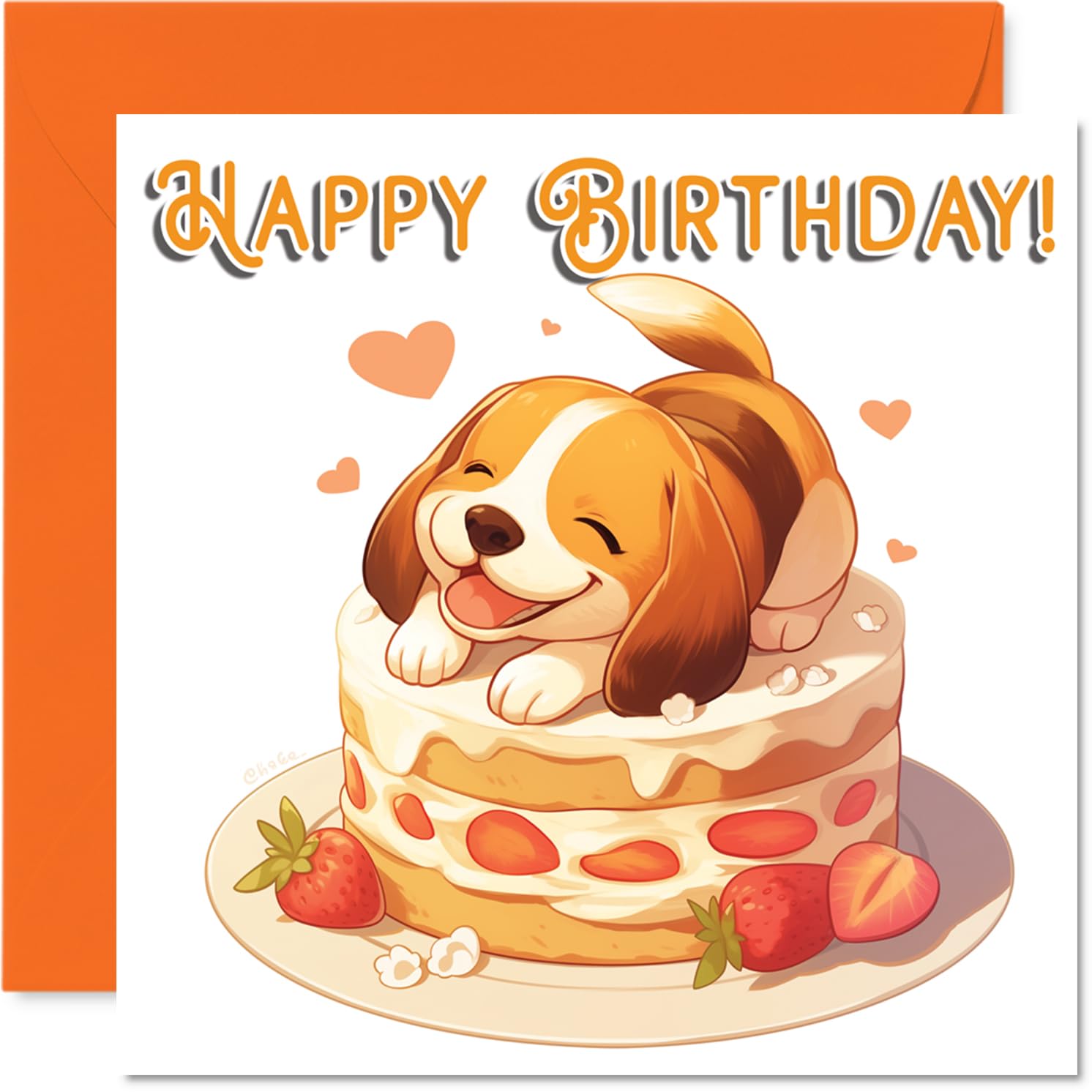 Beagle Birthday Cards - Animal Cake - Happy Birthday Card for Son Daughter Brother Sister Grandson Granddaughter Niece Nephew Cousin, 145mm Bday Greeting Cards