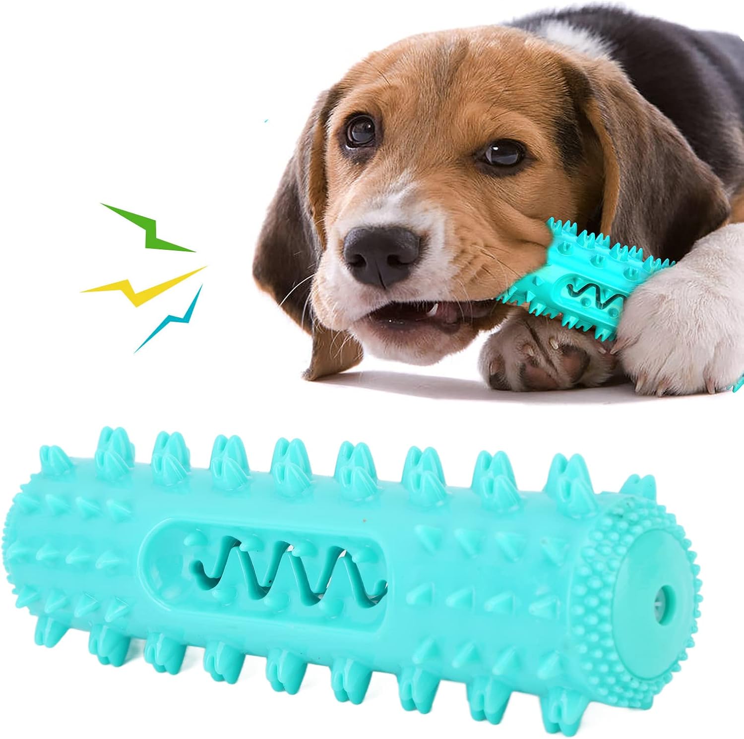 Pet Vocal Chew Toy, Serrated Molar Stick for Dog Teeth Cleaning (Lake Blue)