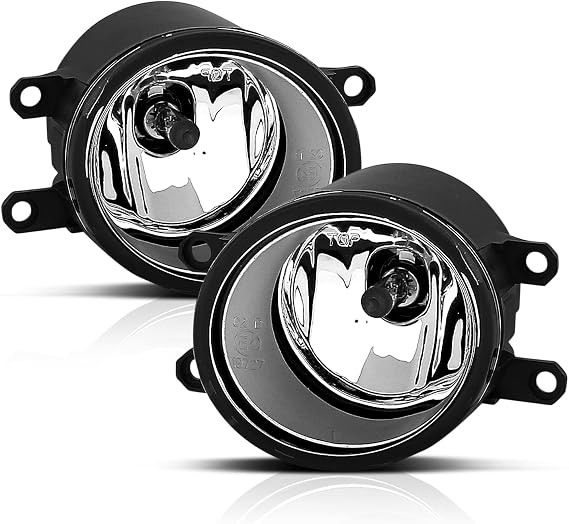 AmeriLite for 2018-2020 Toyota C-HR Glass Lens Replacement Fog Light Assembly Pair w/Bulb + Switch Harness - Driver and Passenger Side
