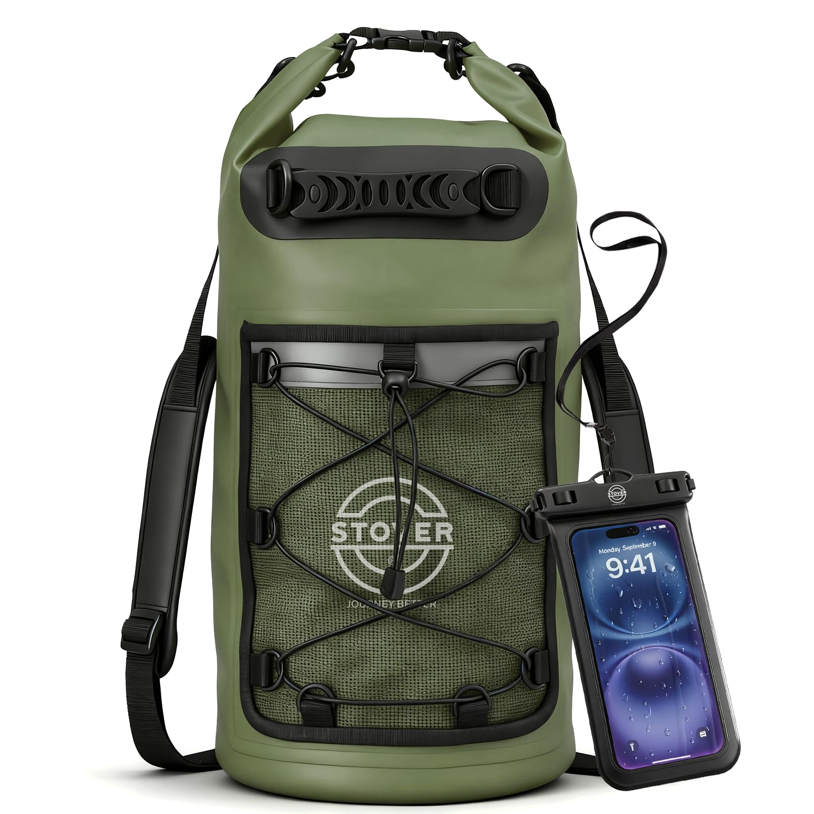 STOVER 5/10/25/30/40/55L Waterproof Dry Bag- Roll-Top Backpack w/Phone Case- Kayaking, Hiking, Camping, Boating- Men/Women