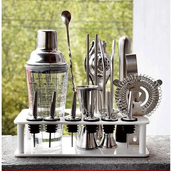 Set de 15 Piezas para Coctelería con Coctelera y Soporte de Bambú miniatura 2