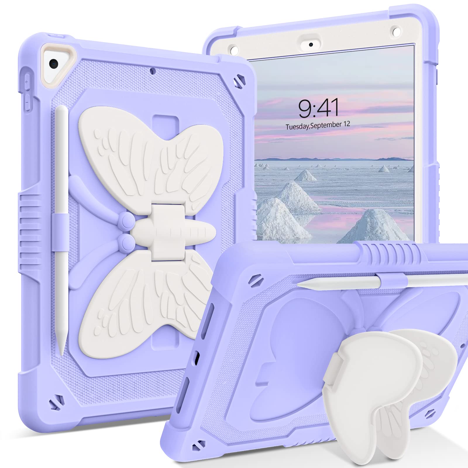 YINLAI Case for iPad 6th/5th Generation, iPad Air 2 Case, iPad 9.7 Inch Case 2017/2018/iPad Pro 9.7 Case with Pencil Holder Kid Women Girl Shockproof